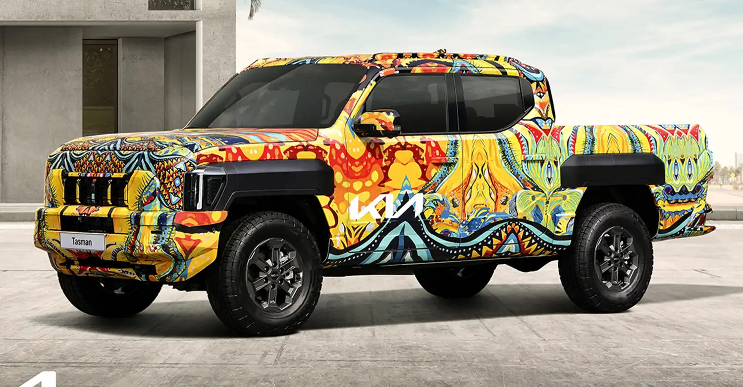 colorful Kia Tasman, Kia's first pickup truck not slated for release in the US
